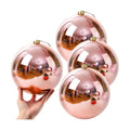 Zubebe 8" 4 Pcs Large Christmas Ornaments Ball, Shiny Rose Gold