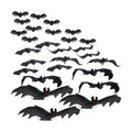 Liliful 50 Pcs Halloween Hanging Bats, Rubber, 6 Size, Black