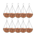 LaLaGreen Hanging Planters with Coco Liners (10 Pack, 12 Inch) Hanging Baskets for Plant Outdoor Hanging Plant Pot