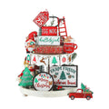Fairysandy 15 Pcs Christmas Tiered Tray Decor, Rustic Farmhouse Gnome Sign