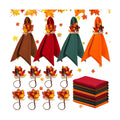 EBoot 16 Pcs Fall Thanksgiving Napkin Ring Set, Cute Plant, Plastic