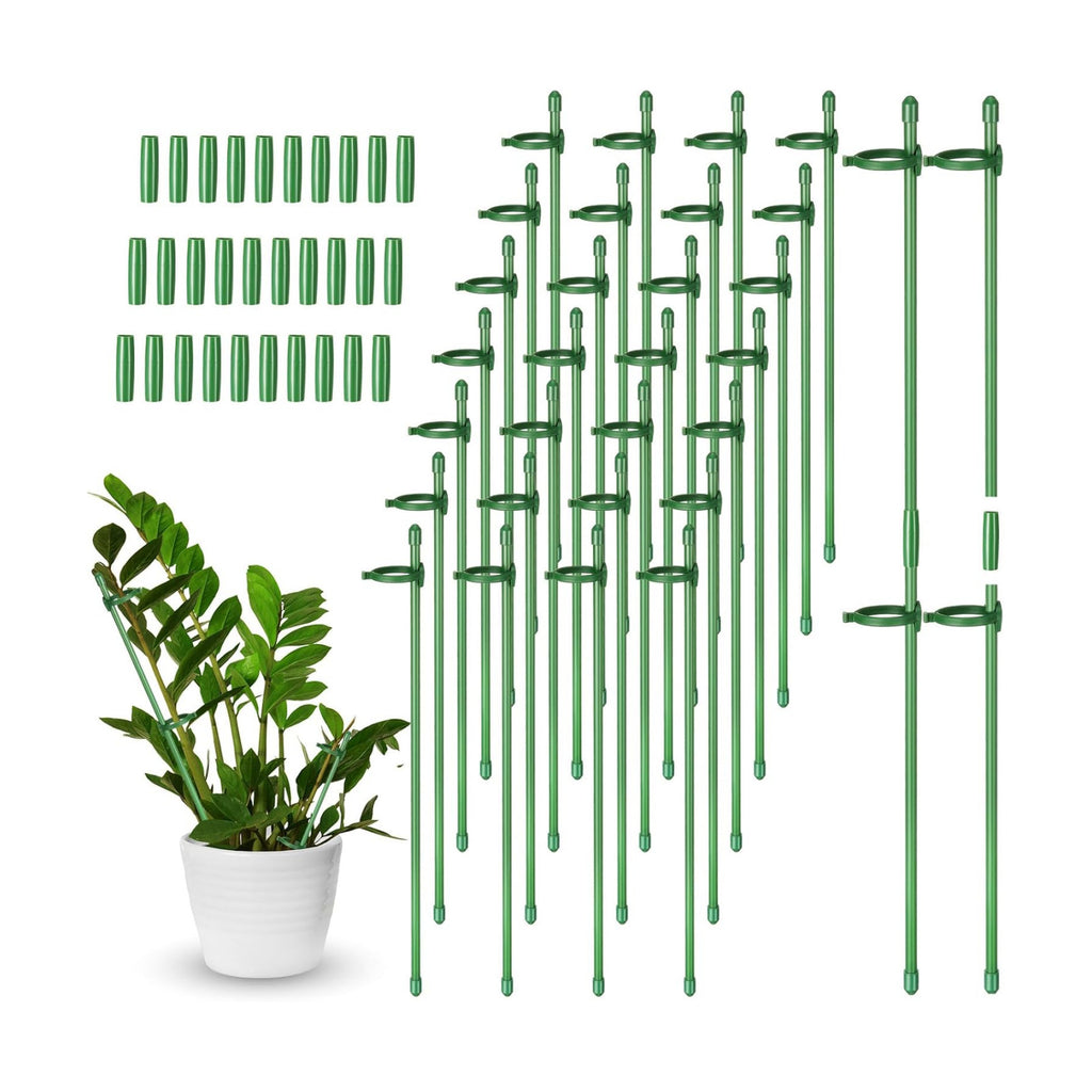meekoo 60 Pcs 12 Inch Adjustable Plant Support Stakes for Indoor Outdoor Garden Orchid Stick Single Stem Plant Cage