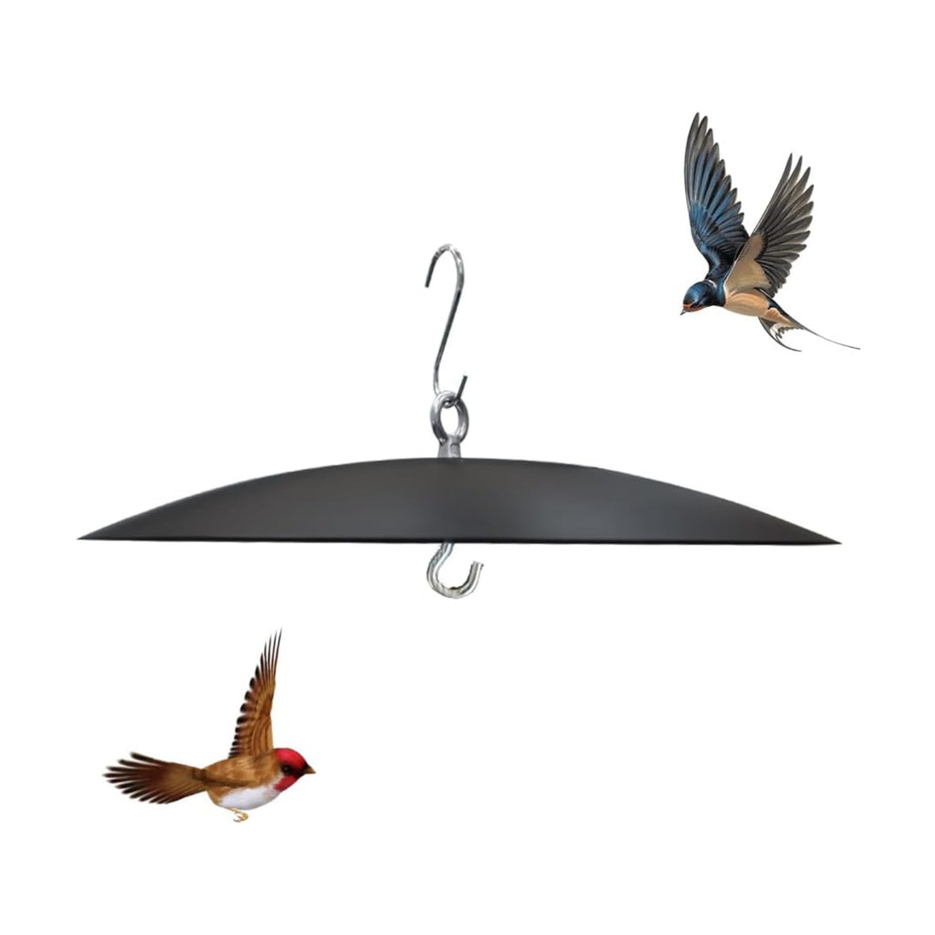 Bird Feeder Baffle, Guard for Bird Houses,13 inch Metal Hanging Baffle Weather Guard Cover for Outside Black