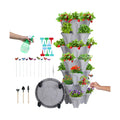 DUNCHATY Stackable Planter, Vertical Garden Planter with Wheels and Tools, Self Watering Strawberry Planter