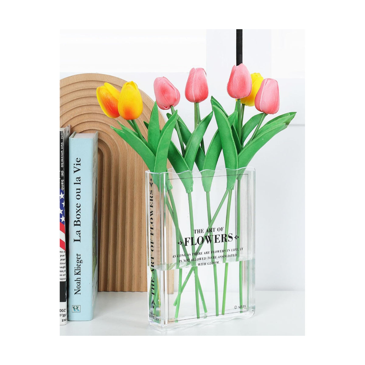Book-Shaped Vase for Flowers, Book Lovers Gifts Cute Clear Flowers Vases
