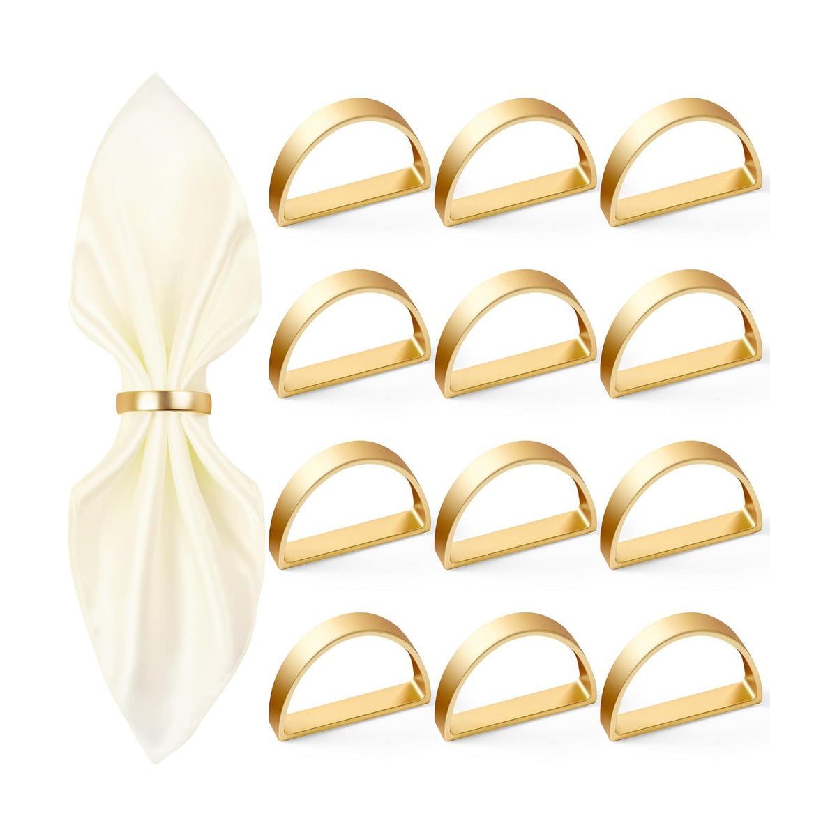 APTWOW Gold Napkin Rings Set of 12, Fall Thanksgiving Christmas Table Decor