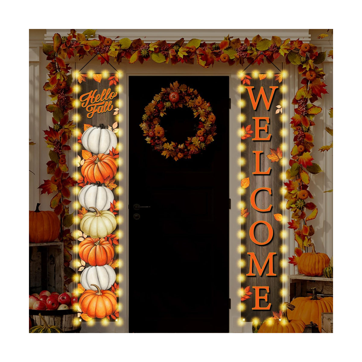 Fall Porch Banner Autumn Thanksgiving Decorations for Home Decor