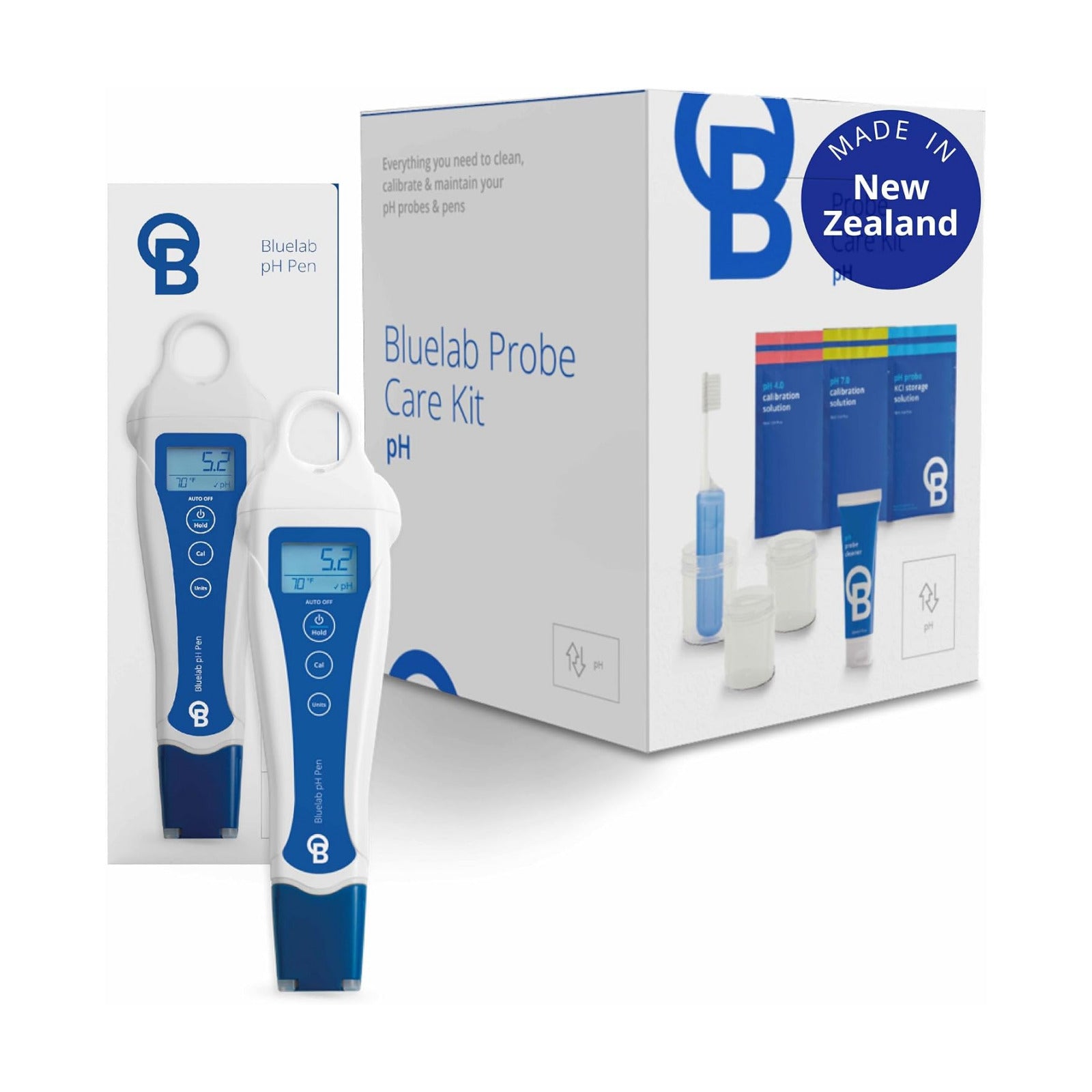 Bluelab pH Pen Meter and Probe Care Kit pH for Optimal Plant Health | With Calibration Supplies, Storage Solution and