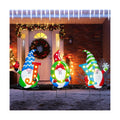 WONDER GARDEN Christmas Yard Stakes, 3 PCS Metal Yard Signs, Xmas Gnomes with Joy and Led Light Christmas Yard Decorations for Lawn Party Decorations