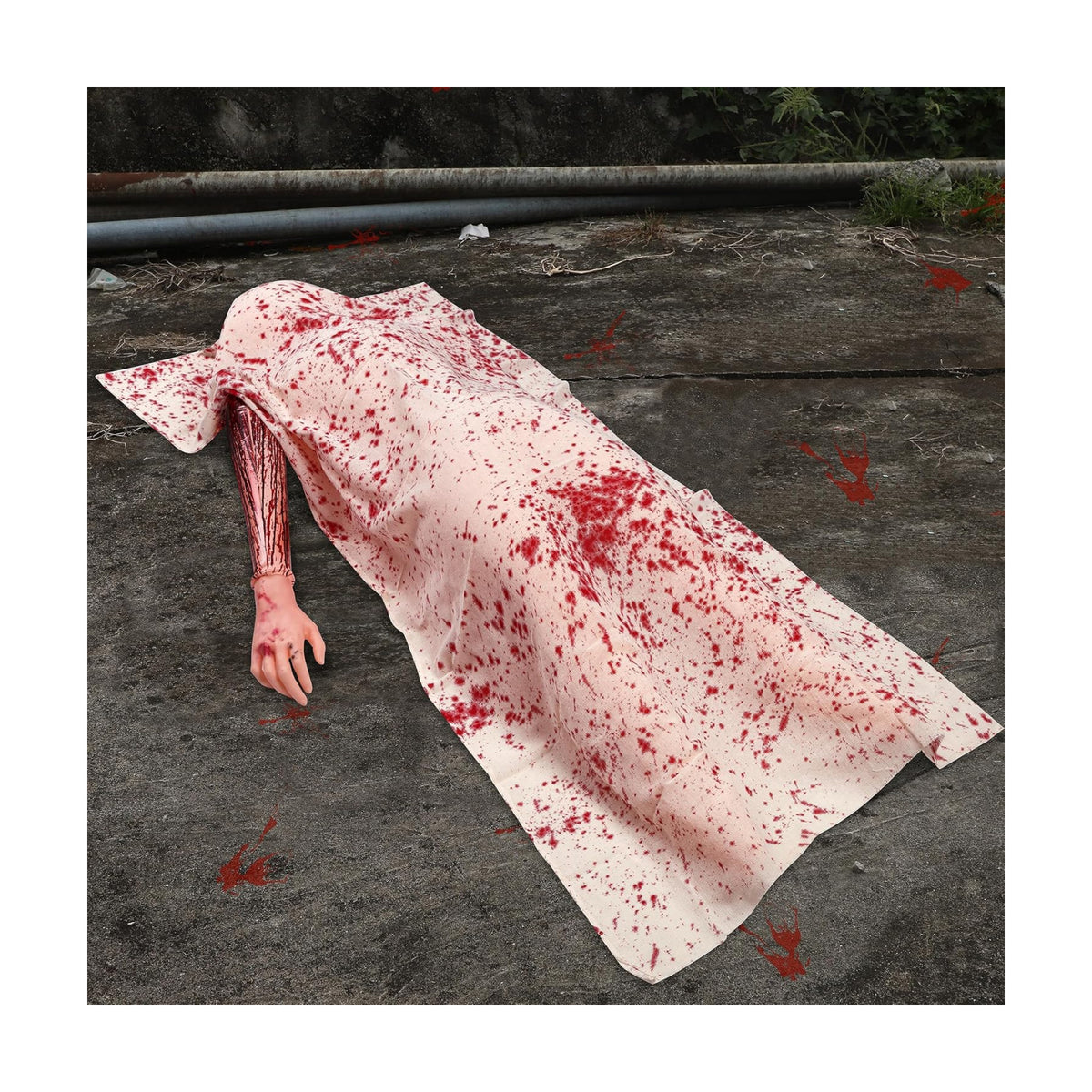 5.4ft Scary Halloween Decorations Outdoor Dead Body Props Showing Right Hand Only - Hallowmas Back from the Grave Victim Prop for Haunted House Party Decor (Assembly Needed)