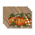 Artoid Mode Polka Dot Pumpkins Vine Thanksgiving Placemats Set of 4, 12x18 Inch Seasonal Fall Table Mats for Party Kitchen Dining Decoration