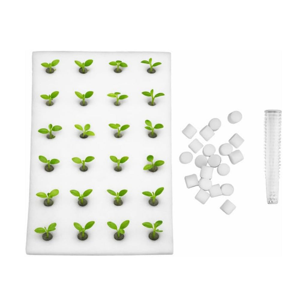DOITOOL 24 Hydroponic Sponges Planting Tool Planting Tray with 24 Holes Floating Gardening Plate Soilless Cultivation