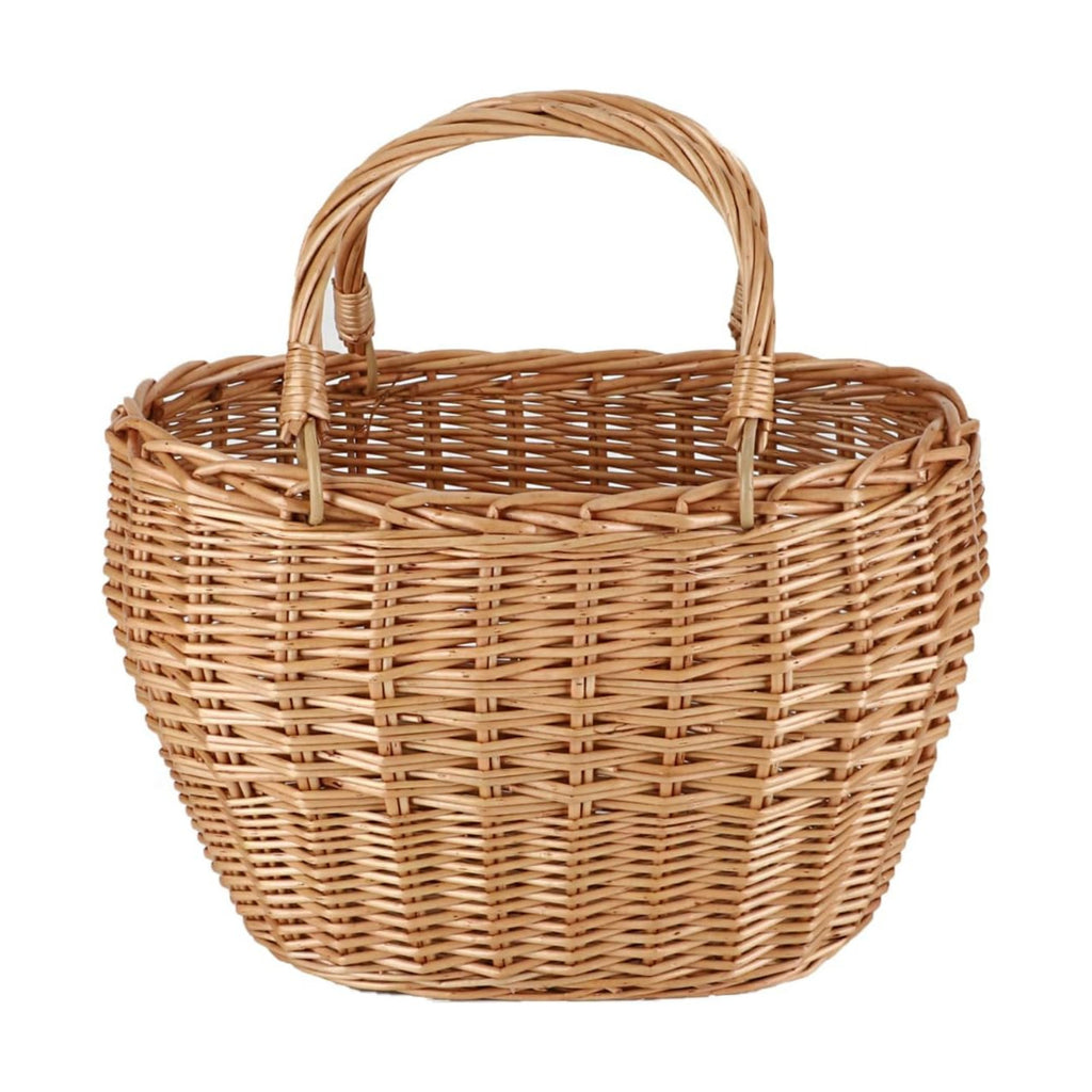 JJSQ Wicker Picnic Basket with Handles Woven Garden Harvest Market Basket Wicker Flower Basket for Storage Easter