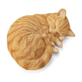 Sleeping Orange Tabby Cat Garden Statue Decor 8.27”L, Resin Realistic Sculptures Gift for Cats Lovers, Pet Memorial