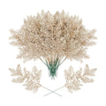 Cindeer 100 Pcs Christmas Tree Picks Sprays Glitter 10.2 in,Champagne Gold
