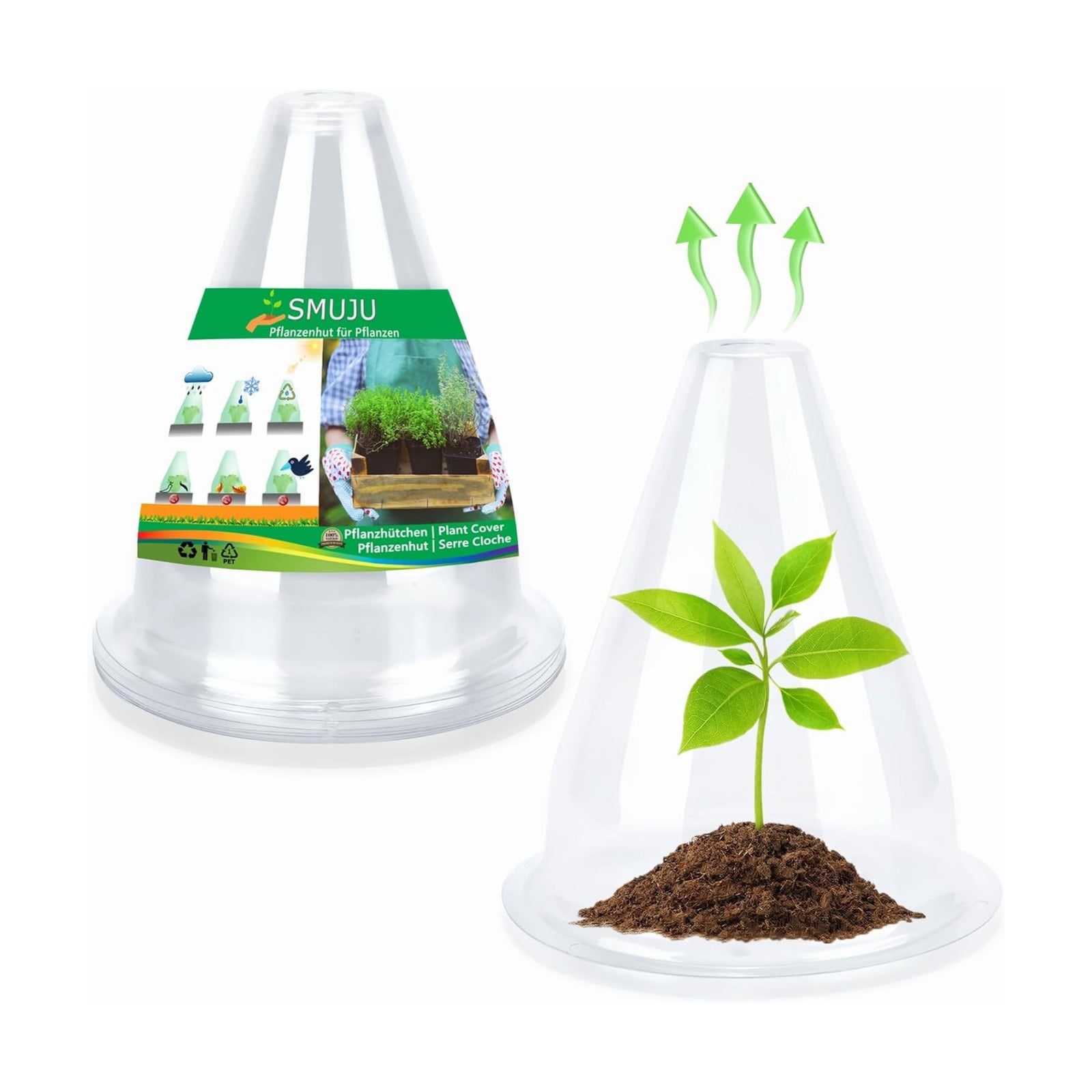 【24 Pieces】 Garden Cloches for Plants, Plant Cover Plant Protectors Transparent Bell Jar Cloches Protection Plants from