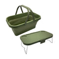 Foldable Picnic Basket Car Trunk Organiser Green | Large Capacity Camping Folding Basket with Table Can be used as Ice