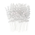 RECUTMS 36Pcs Eucalyptus Leaves Stems14.6In White Christmas Halloween Pick