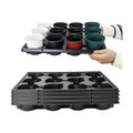 RooTrimmer 12 Cell Round Nursery Trays Thickened Durable Seedling Pots Shuttle Carrying Trays for Holding 4 inch Pots (16.85" 12.6", 5-Pack)