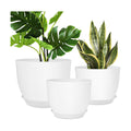 YNNICO Plant Pots 12/10/9 inch Set of 3, Flower Pots with Multi Mesh Drainage Holes, Large Planters for Indoor Outdoor
