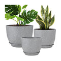 YNNICO Plant Pots 12/10/9 inch Set of 3, Flower Pots with Multi Mesh Drainage Holes, Large Planters for Indoor Outdoor