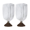 Garutom 2-Pack Plant Covers Freeze Protection 48" x 72" 2.2 oz, Frost Cloth Plants Jacket Drawstring Tree Cover for