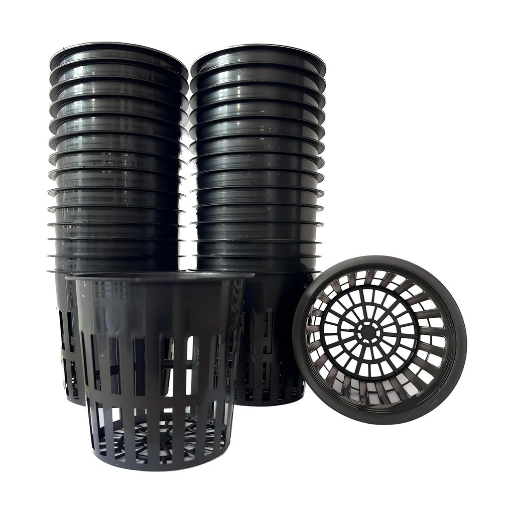 30 Pack 4 Inch Net Pots, Lightweight Slotted Mesh Net Cups for Hydroponics, Economy Hydroponic Pots for Indoor Outdoor Growing