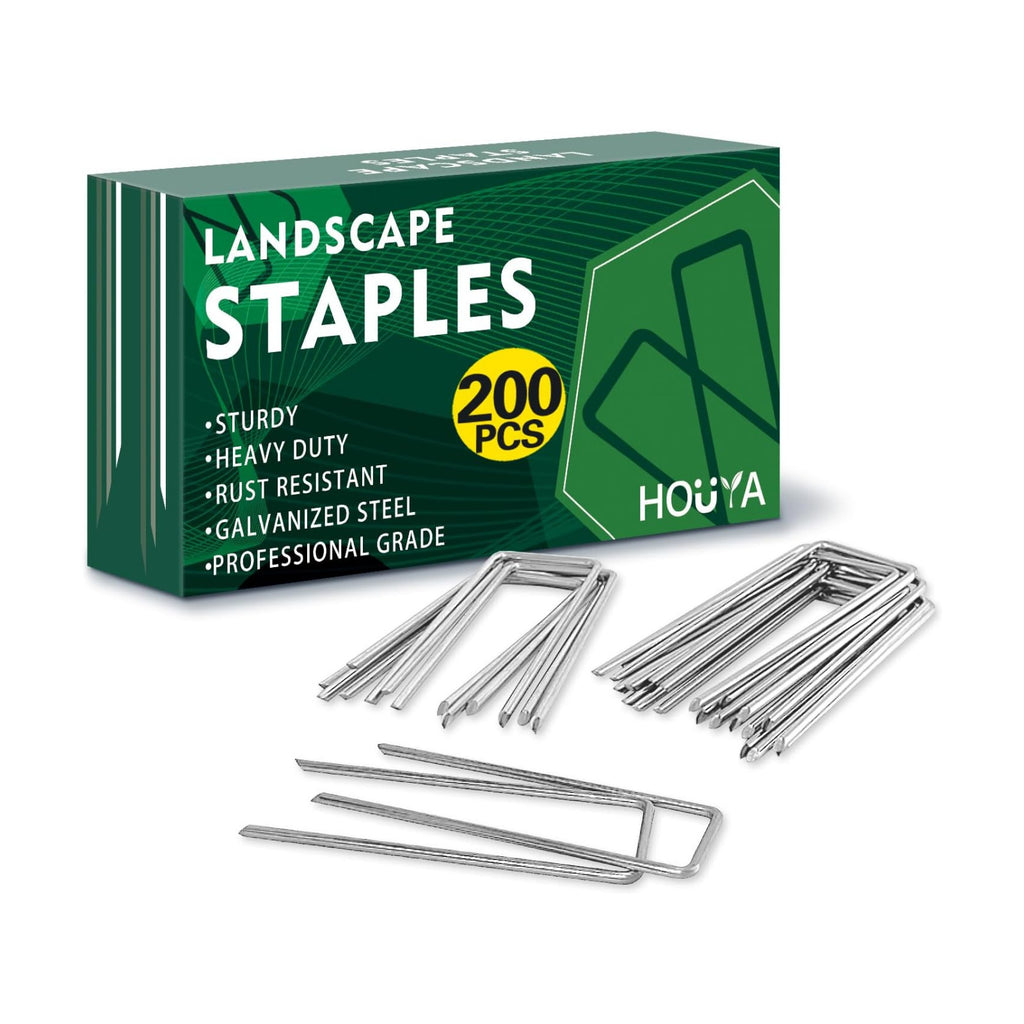 200 Pack Landscape Staples 4 Inch 12 Gauge Garden Stakes Galvanized Garden Staples Ground Pins Anti-Rust Ground Stakes