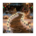 GOOTHY C9 Christmas Pathway Lights Outdoor 38Ft Connectable C9 LED Christmas String Lights with 25 LED Warm White Stakes Lights for Walkway Outdoor Yard Driveway Lawn Decorations