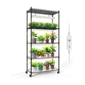 5-Tier Plant Shelf with Grow Light, 29.5x13.8x59in | Grow Light Shelf, Indoor Plant Stand, 4-Pack Full Spectrum LED