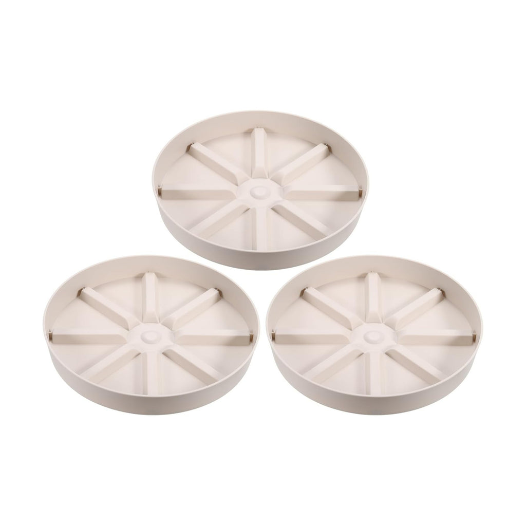 PATIKIL Plant Pot Saucers 10.5 Inch, 3 Pack Plastic Round Plant Pot Thicker Flower Drip Tray for Indoor Outdoor, White