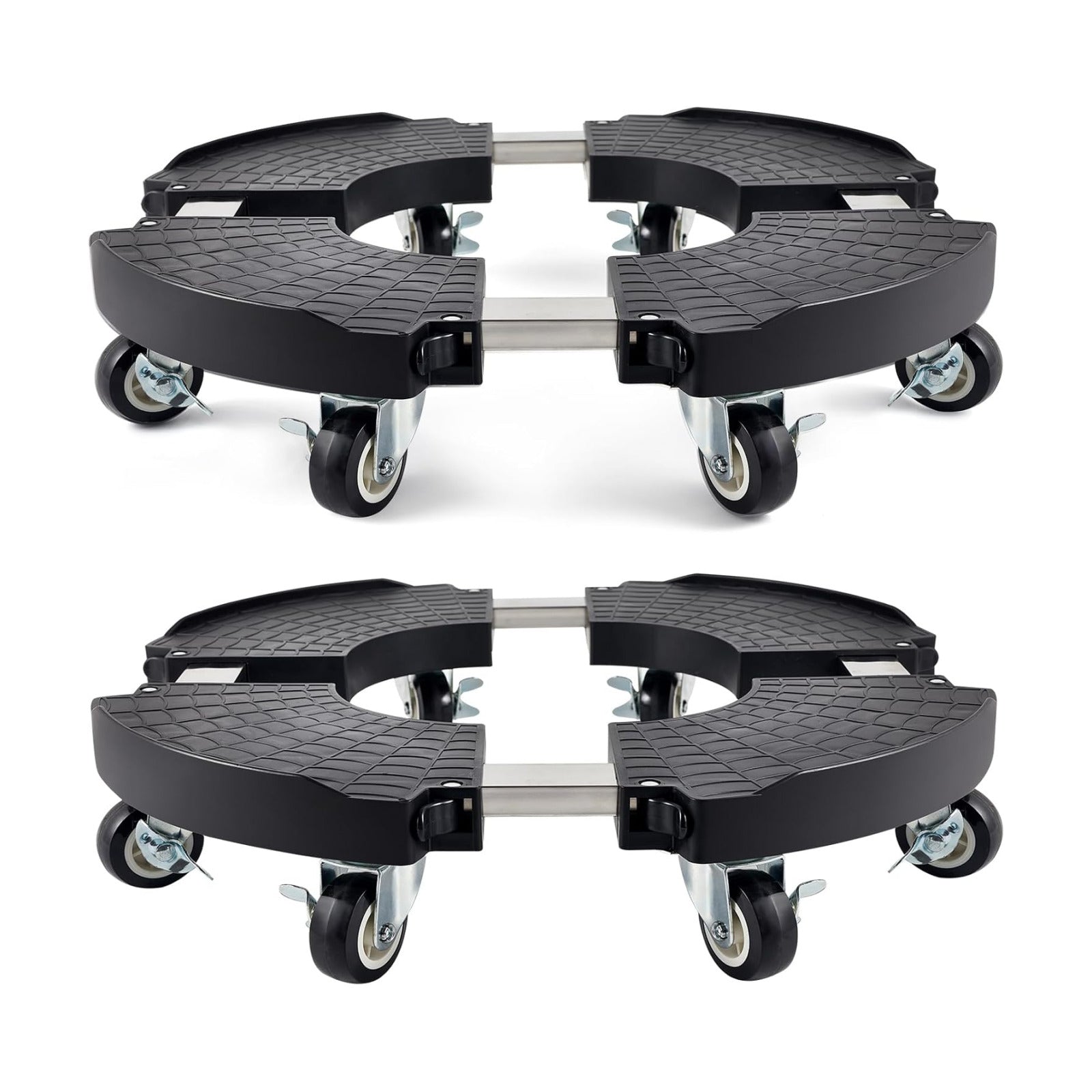 TreeGun 2 Pack Plant Caddy with Wheels Heavy Duty with 8 Lockable Casters, Rolling Plant Stand Adjustable for