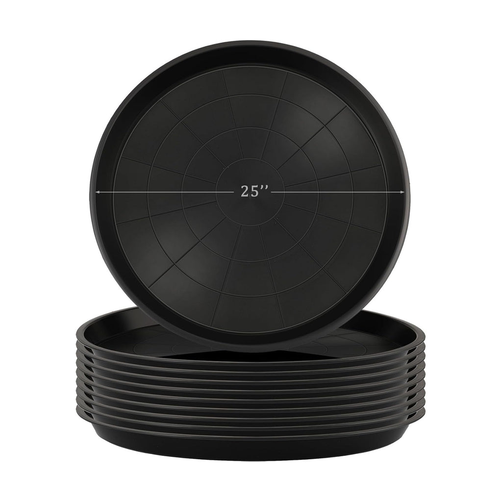 Eccliy 10 Packs 25 Inch Plastic Large Plant Saucers Heavy Duty Planter Trays Jumbo Flower Pot Saucers Plastic Water