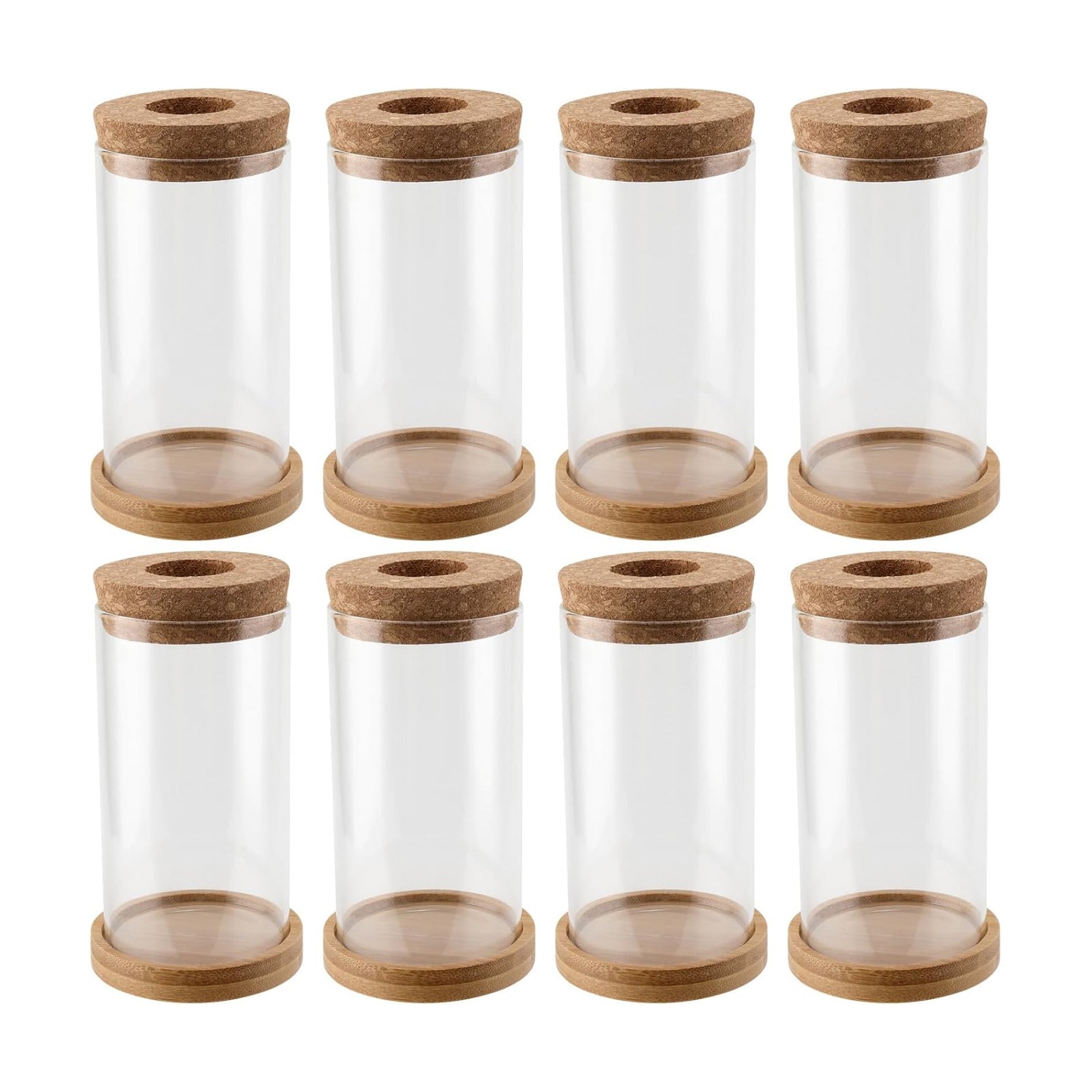 HOZEON 8 PCS Glass Planter Vase, Desktop Plant Terrarium, Tabletop Propagation Station Hydroponic Glass Planter for