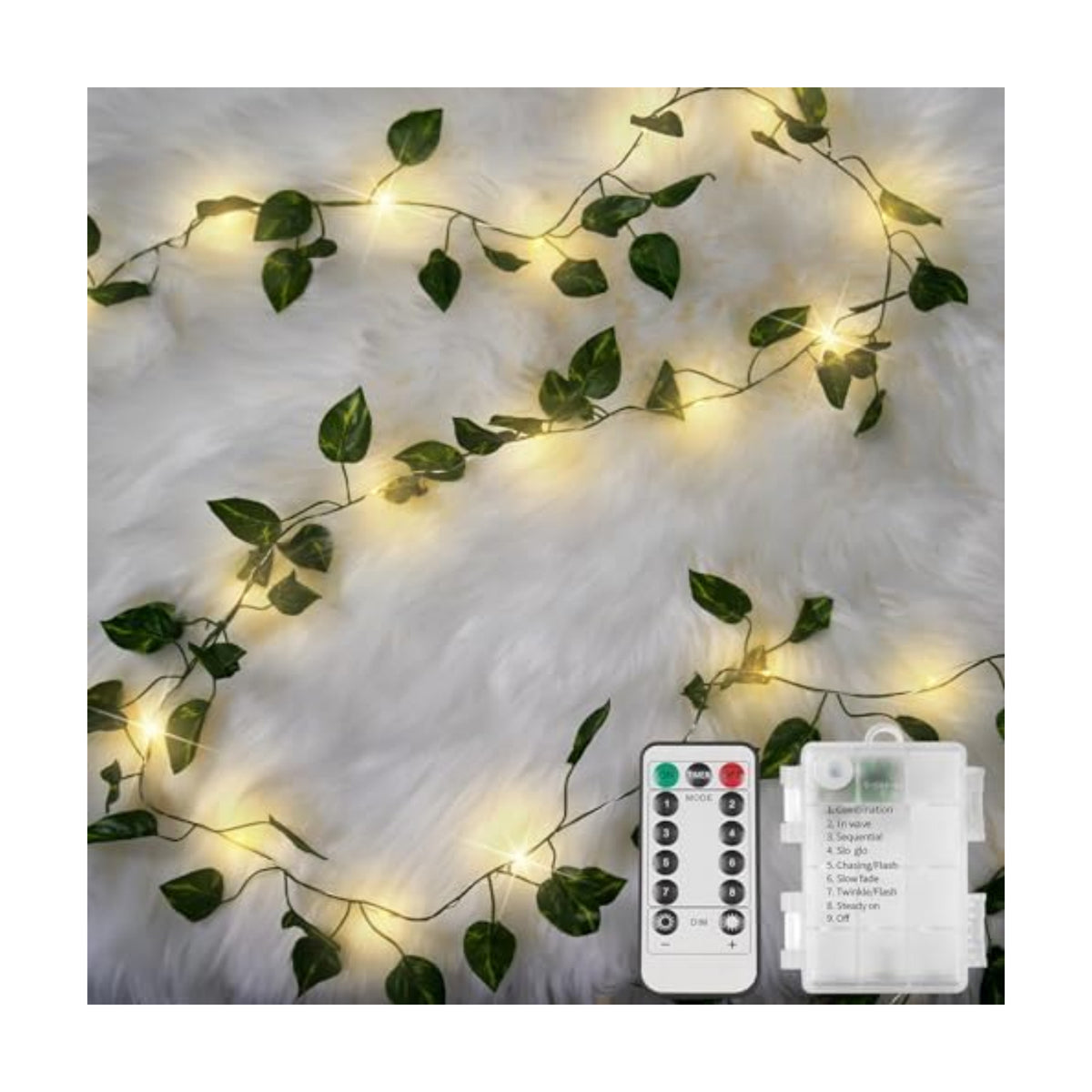 suddus 33FT 100LED Pothos Vine Fairy Lights Battery Operated Copper Wire