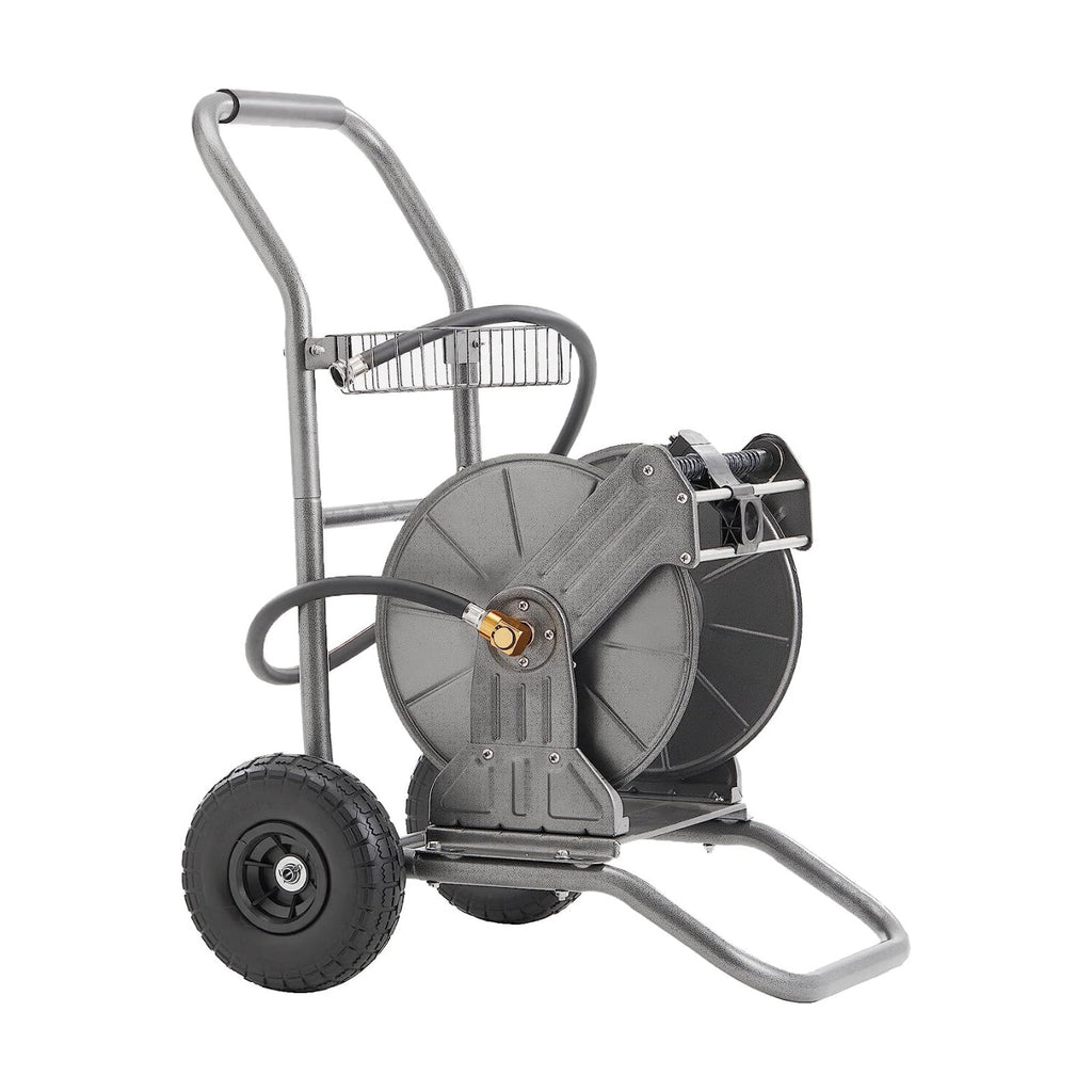 Giraffe Tools Garden Hose Reel Cart with Wheels, Heavy Duty Metal Water Hose Reel Cart, 200 ft of 1/2 Capacity, Mobile