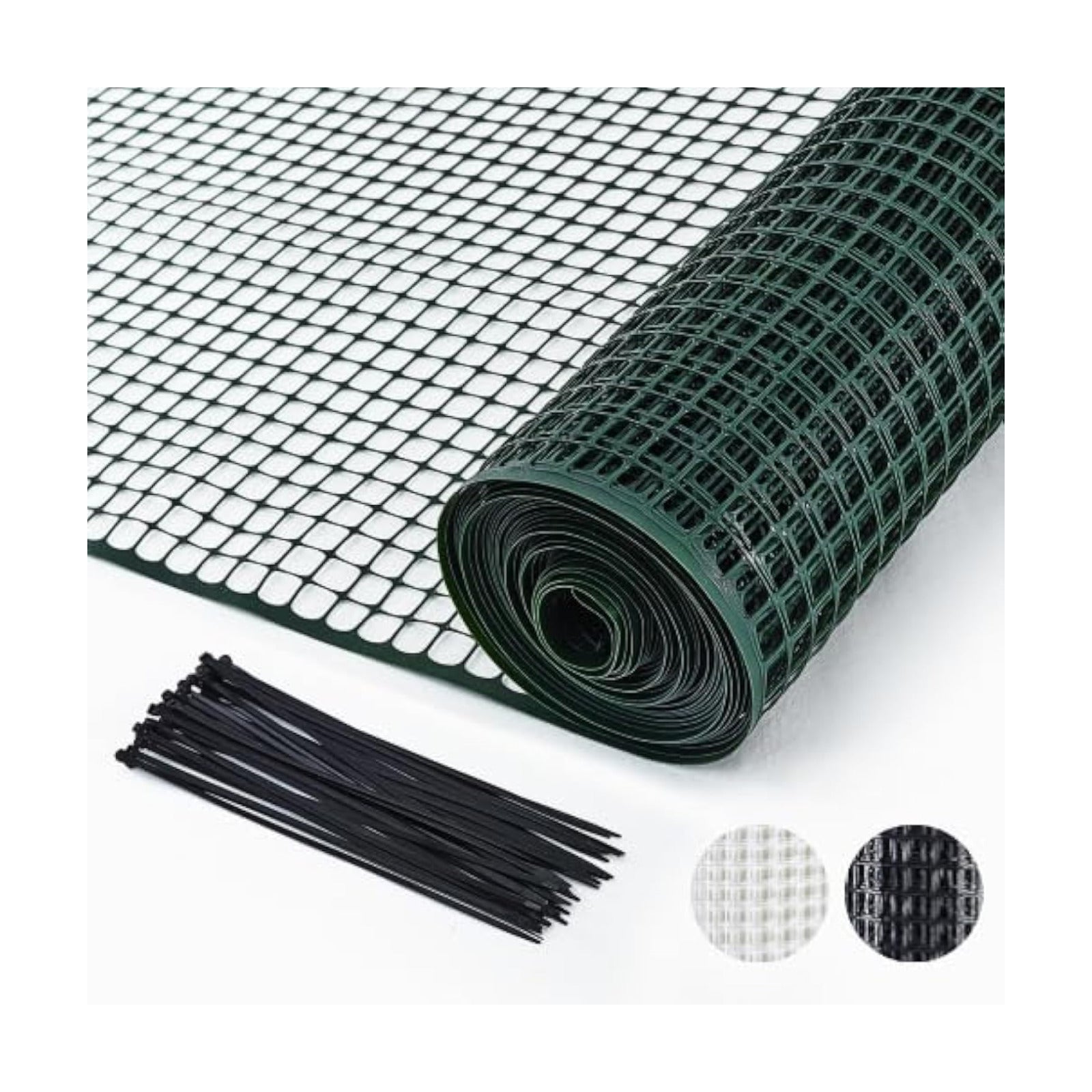 Green Plastic Garden Fence, Hardware Mesh, 40'' x 25' | Reusable HDPE Fence for Landscape, Tree Guards, Balcony, Deck &