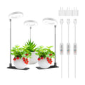 Kullsinss 3.5in Small Grow Lights for Indoor Plants, 48 LEDs Full Spectrum | White Plant Light with Base, Timer &