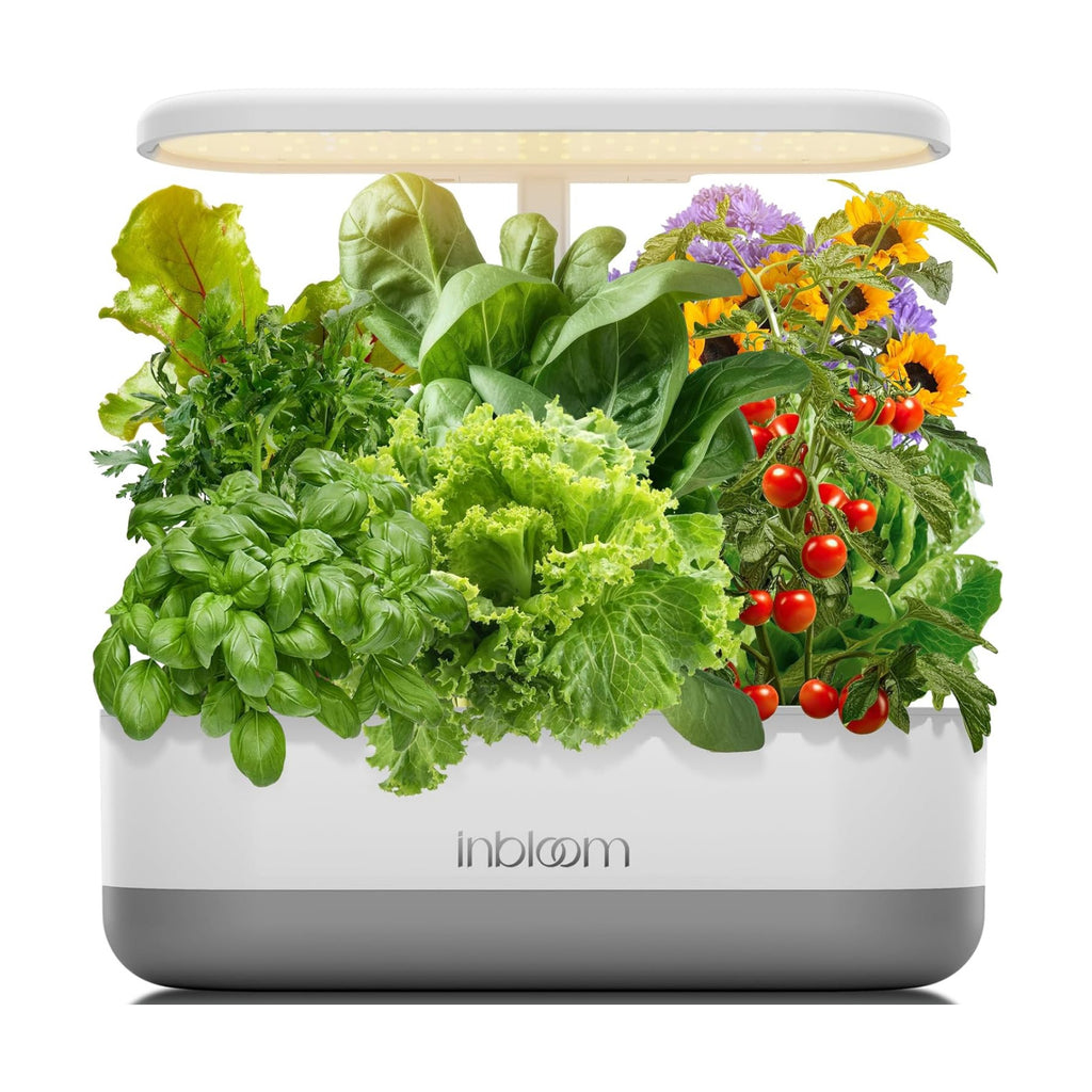 inBloom 12 Pods Hydroponics Growing System Indoor Garden with LED Grow Light and Pod Kit, Plants Germination Kit with