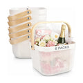 Roshtia 6 Pcs Plastic Mesh Storage Basket with Handle 9.8 x 10.2 x 7.1 Inch Garden Harvest Storage Basket Multi