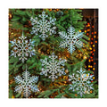 Winter Wonderland Frozen Birthday Party Decoration Large Snowflake Ornament Clearance- 6pcs 11.8”Large Iridescent Hanging Snowflakes Christmas Ornaments for Christmas Tree Outdoor Xmas Decor Supplies