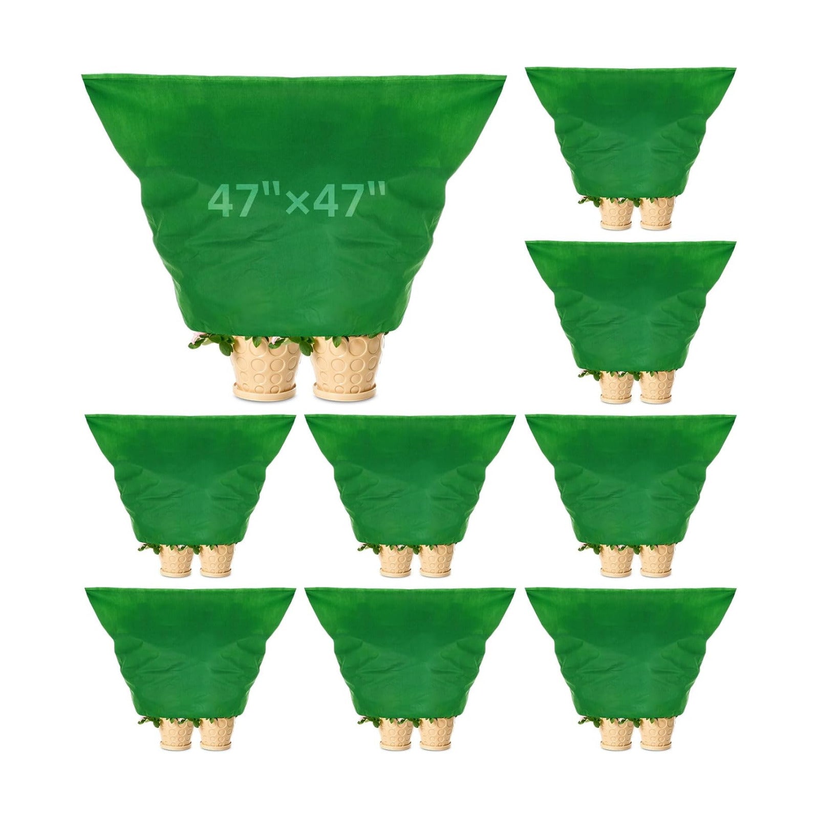 Zhengmy 9 Pcs 47.2 x 47.2 Inch Plant Covers Freeze Protection Winter Frost Cloth Reusable Plant Protector Blankets with