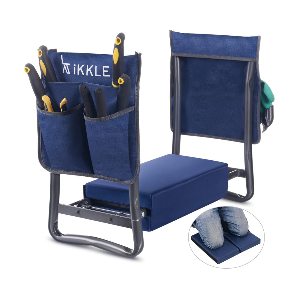 ikkle Garden Kneeler and Seat Heavy Duty, 330lbs/150kg Support | Foldable Gardening Stool with Thicker & Wider Soft