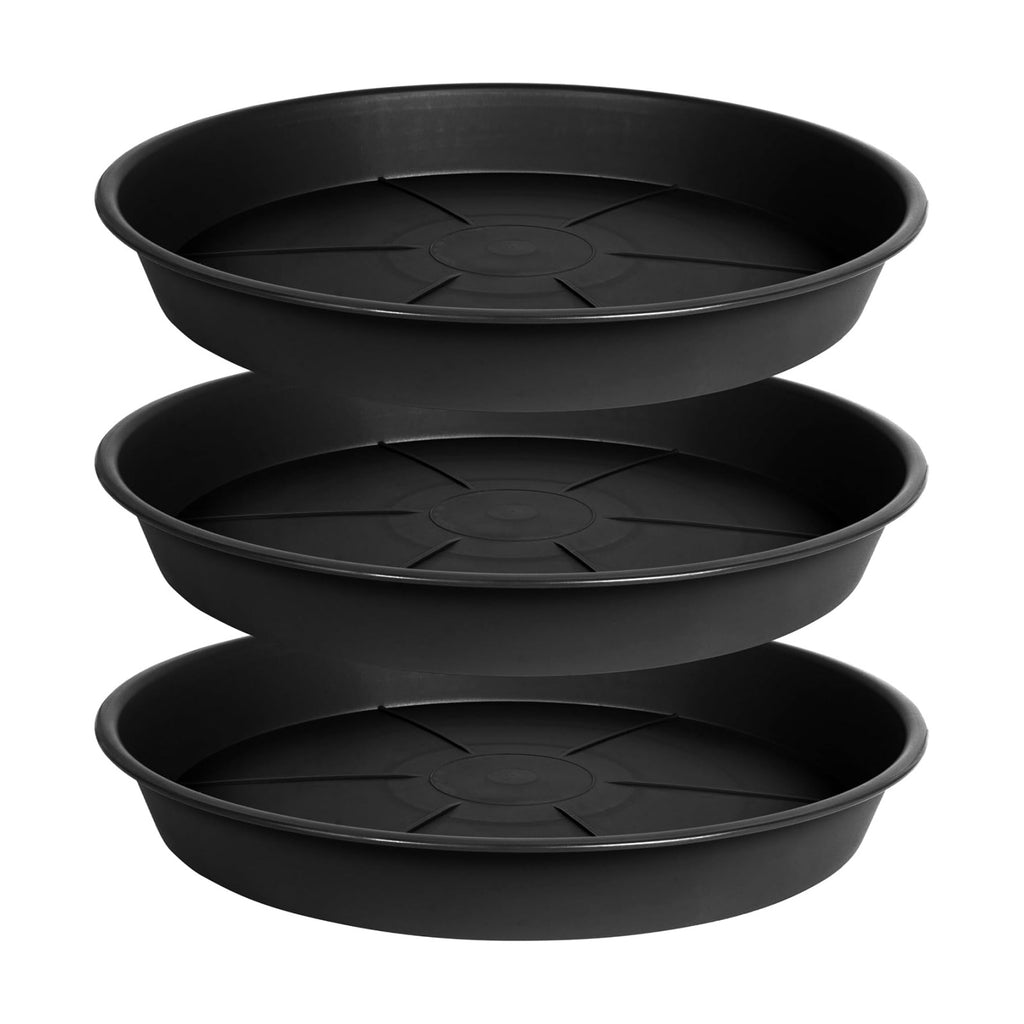 OVZILKI 3 Pack of Plant Saucer Tray 16 inch, Heavy Duty Plastic Pot Plant Drip Trays Saucers for Indoors Outdoor, Plant