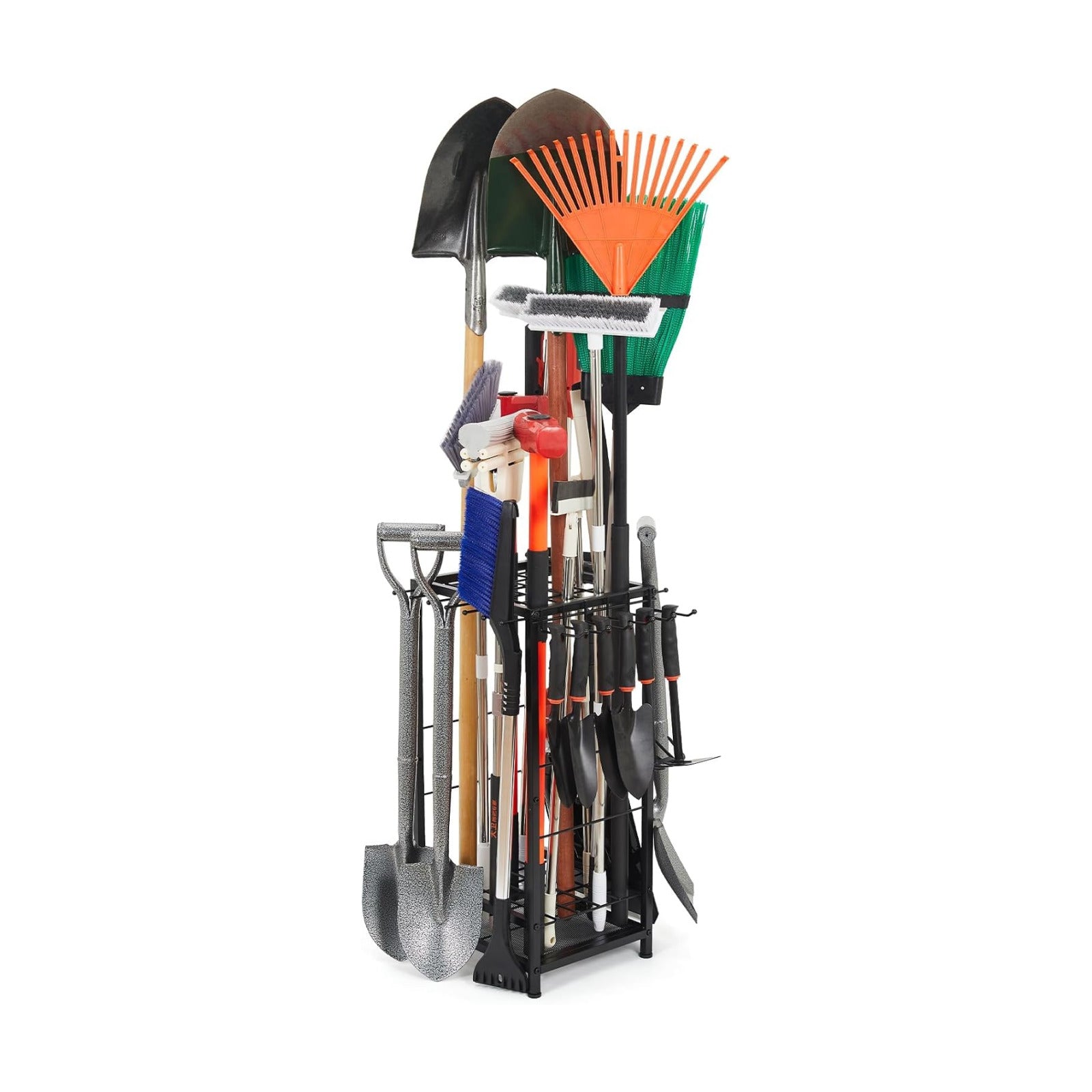 Garden Tool Organizer Holds 50 Long-Handled Tools/Rakes/Brooms/Shovles for Garage Organization and Storage, Shed