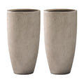 Kante Set of 2 Weathered Concrete Round Planters 23.6" Tall Home & Outdoor | Drainage for Outdoor, Rubber Plug for