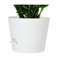 SwinDuck 12inch Large Self Watering Plant Pot, Plastic Cylinder Planter with 60Oz Deep Reservoir and Saucer for Indoor
