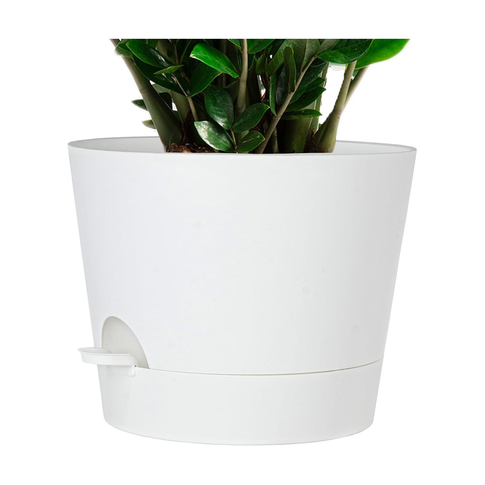 SwinDuck 12inch Large Self Watering Plant Pot, Plastic Cylinder Planter with 60Oz Deep Reservoir and Saucer for Indoor