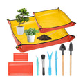 2Pcs Repotting Mat for Plant Transplanting, 39'' Gardening Mat and 26'' Orange Potting Mat for Indoor, Thicker Potting Tray with Plant Accessories Foldable Waterproof Planting Mat for Plant Lovers