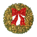 Best Choice Products 48in Large Artificial Pre-Lit Fir Christmas Wreath Holiday Accent Decoration for Door, Mantel w/Red Lighted Bow, 250 LED Lights, 714 PVC Tips, Power Plug-in